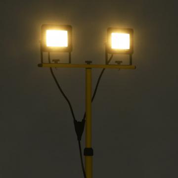 Proiector LED cu trepied, 2x30 W, alb cald