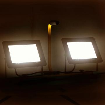Proiector cu LED si maner, 2x100 W, alb cald