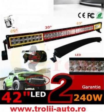 Proiector led bar curbat 240w flood si spot