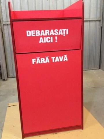 Pubela debarasare restaurant / cos gunoi cu suport tavi