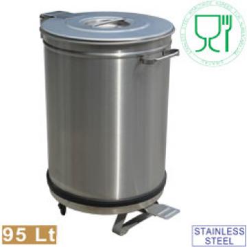 Pubela inox cu pedala, 95 litri, 460xh700mm