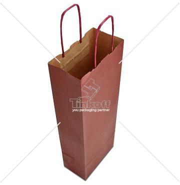 Punga hartie bordo pentru sticla vin 15x8x40 cm