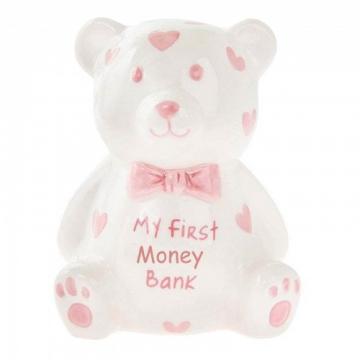 Pusculita ursulet roz My First Teddy Bank