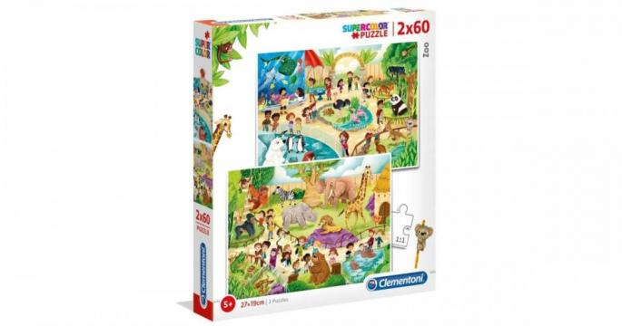 Puzzle Clementoni 2 X 60 piese - Gradina zoologica