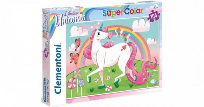 Puzzle Clementoni de 104 piese - Eu cred in unicorni