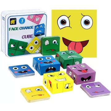 Puzzle de construit Cuburi de potrivire a expresiilor