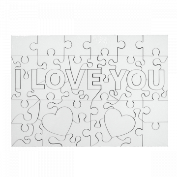 Puzzle lemn (MDF) 17.5x25 cm Love You