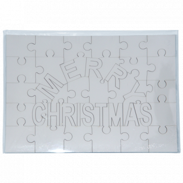 Puzzle lemn (MDF) 17.5x25 cm Merry Christmas