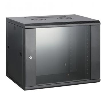 Rack cabinet de perete 12U, D:600x450x600 mm, 60 kg, negru