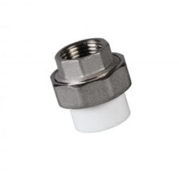 Racord cu olandez filet interior, PPR alb, 25x3/4"