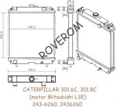 Radiator apa Caterpillar 301.5CR, 301.6C, 301.8C