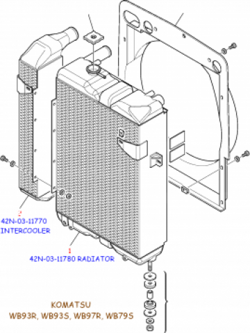 Radiator apa Komatsu WB93R, WB93S, WB97R, WB79S