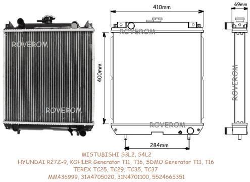 Radiator apa Mitsubishi S3L2, S4L2, Terex TC25, TC29, TC35