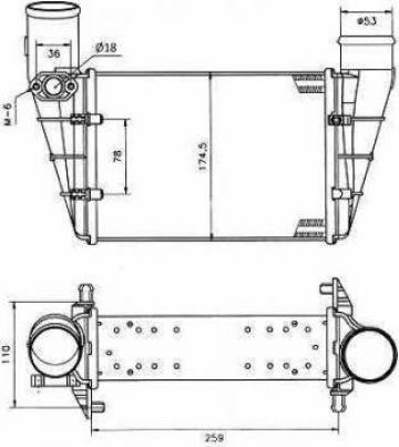 Radiator intercooler Audi A4, A6, Volkswagen Passat