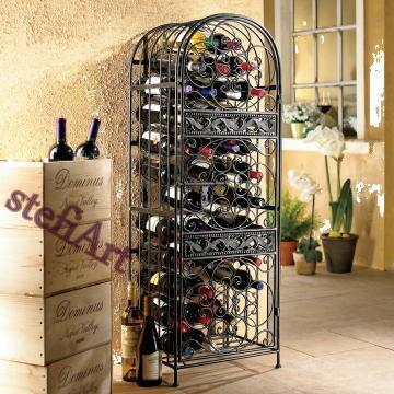 Raft din fier forjat pentru sticle de vin 180x60x50cm