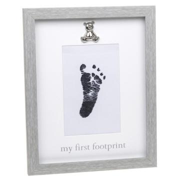 Rama foto gri cu amprenta cerneala - My first Footprint