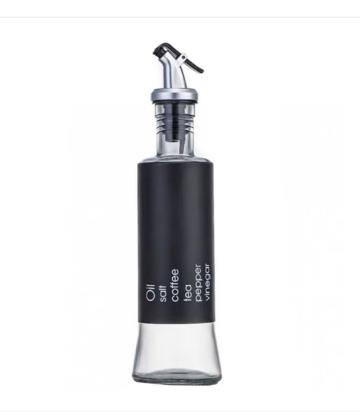 Recipient din sticla pentru ulei si otet, 300 ml, argintiu