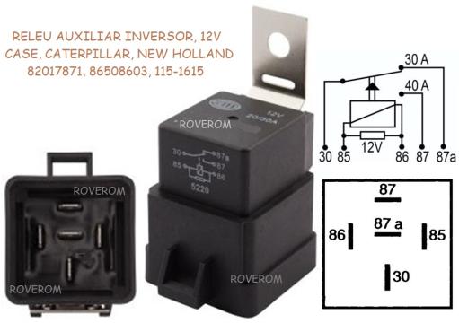 Releu 12V, Case, Caterpillar, New Holland