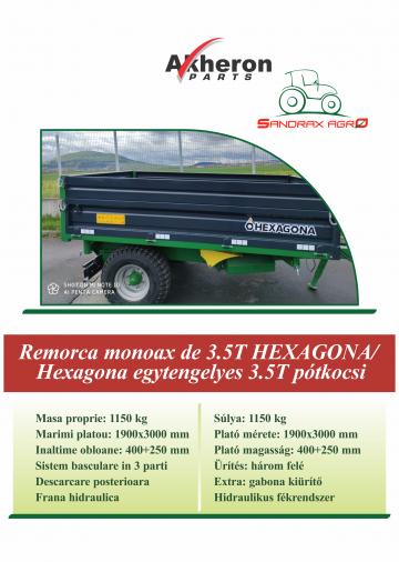 Remorca monoax de 3.5t Hexagona