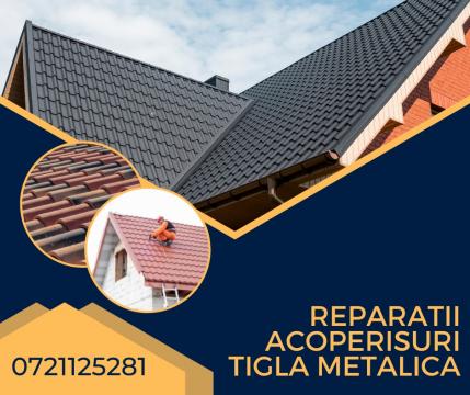 Reparatii acoperisuri, montaj tigla metalica