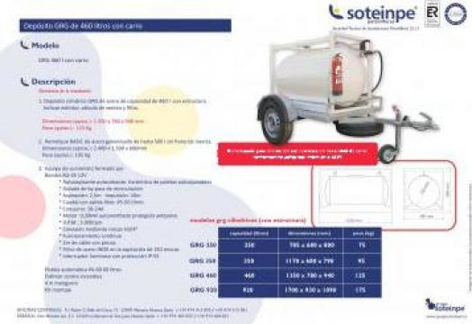 Rezervor cilindric GRG de otel cu capacitate 460 l