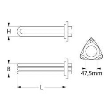 Rezistenta 10500W, 230V, 390mmx35mmx35mm