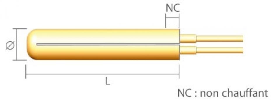 Rezistenta cartus L 100 mm, P 1600 W