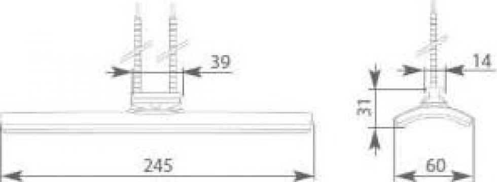 Rezistenta ceramica cu infrarosu avand L=245 mm si 400 wati