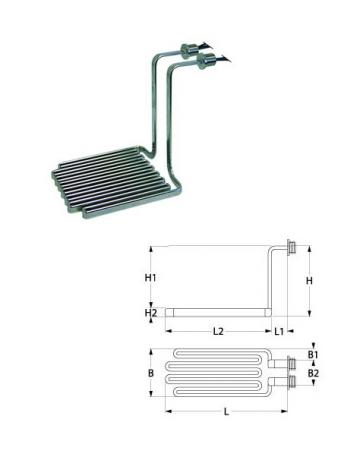 Rezistenta friteuza 6000W, 230/400V, L=290mm