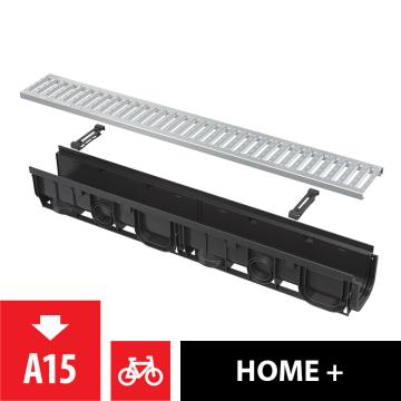 Rigola exterior 100 mm cu rama din plastic gratar profil C