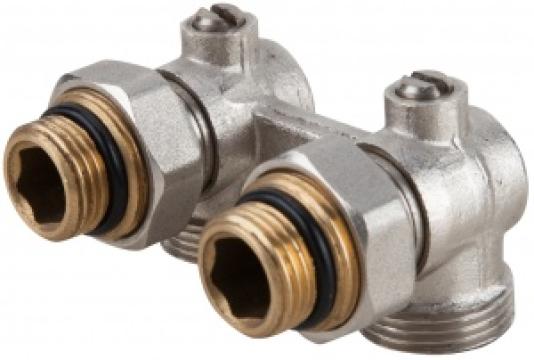 Robinet dublu pentru calorifer H 1048 / D[inch]: 1/2x3/4