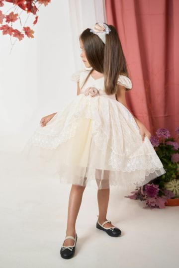 Rochie ceremonie Cozette - grej (1-4 ani) - maneca scurta