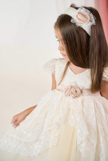 Rochie ceremonie Cozette - grej (1-4 ani) - maneca scurta