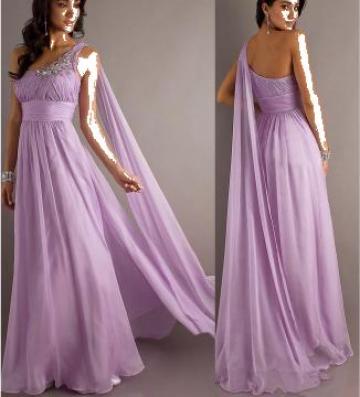 Rochie de ocazie lila lunga cristale