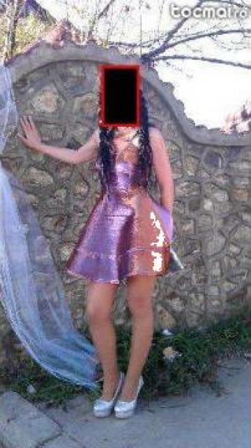 Rochie de ocazie roz metalizat