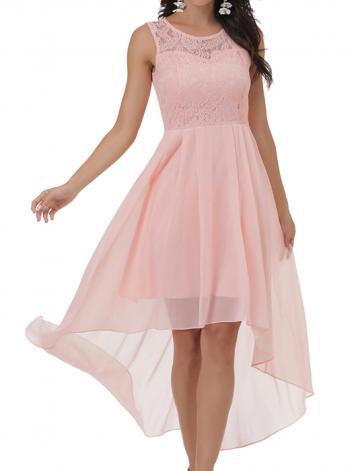 Rochie de seara eleganta fara maneci, de vara, din dantela