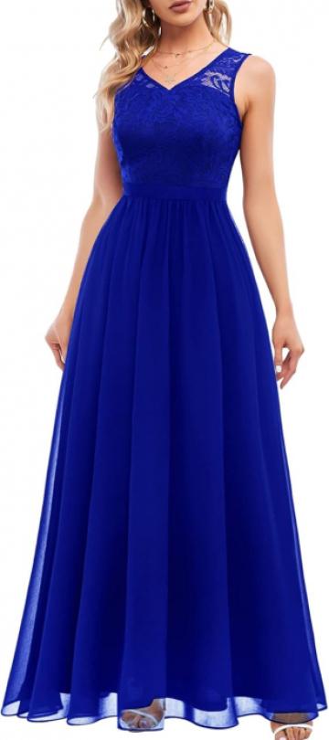 Rochie de seara lunga din dantela, fara maneci