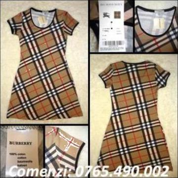 Rochie maneca scurta imprimeu clasic Burberry