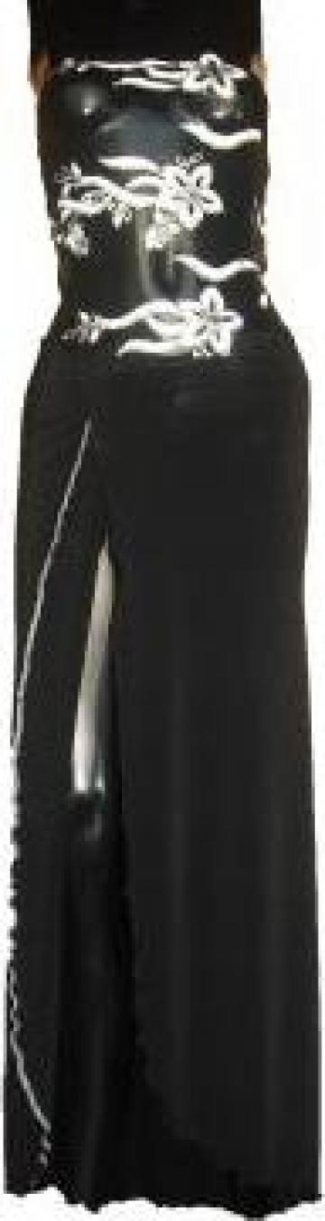 Rochie neagra din plasa brodata si licra