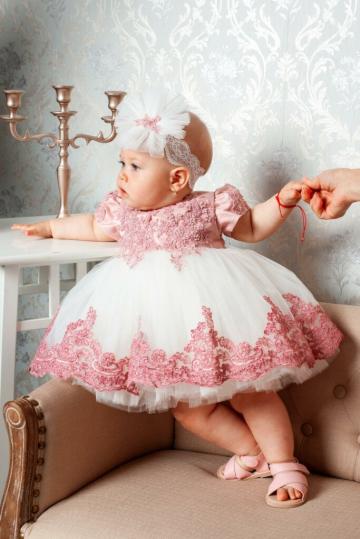 Rochita Milla - roz-vintage (maneca scurta)