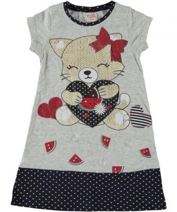 Rochita casual de vara, Teddy, bumbac, crem