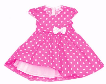 Rochita eleganta cu buline, Polka, roz