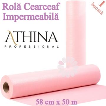 Rola cearceaf hartie impermeabila roz 58x50 - Athina