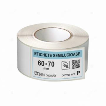 Rola etichete autocolante semilucioase transfer 60x70mm