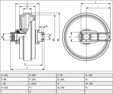 Rola intinzatoare senila - idler JCB JS240NLC