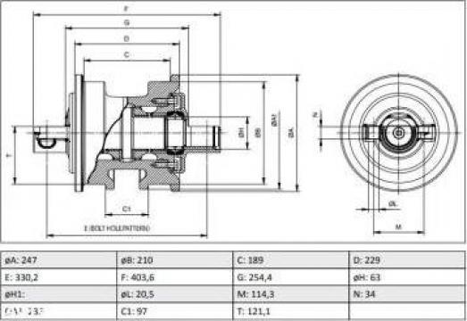 Rola rulare dubla CR3635 Caterpillar D6D