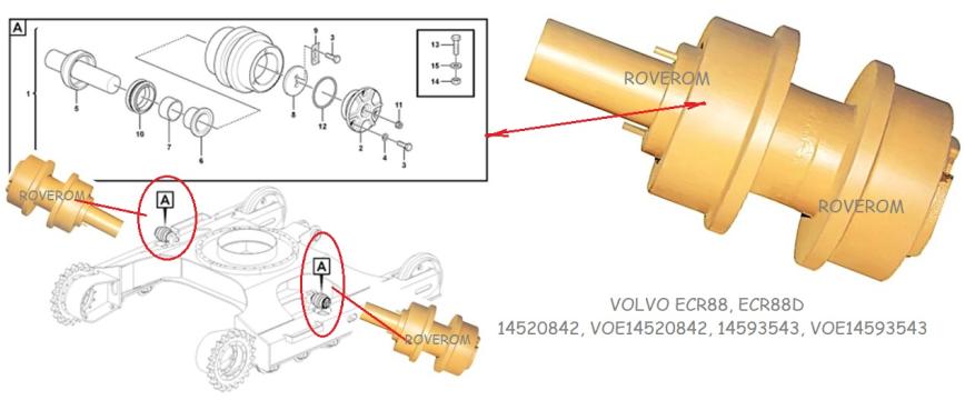 Rola superioara (sustinere) Volvo ECR88, ECR88D