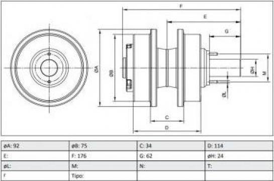 Rola sustinere 232/26500 JCB 802