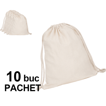 Rucsac bumbac natur, C8, 10 bucati