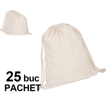 Rucsac bumbac natur, C8, 25 bucati
